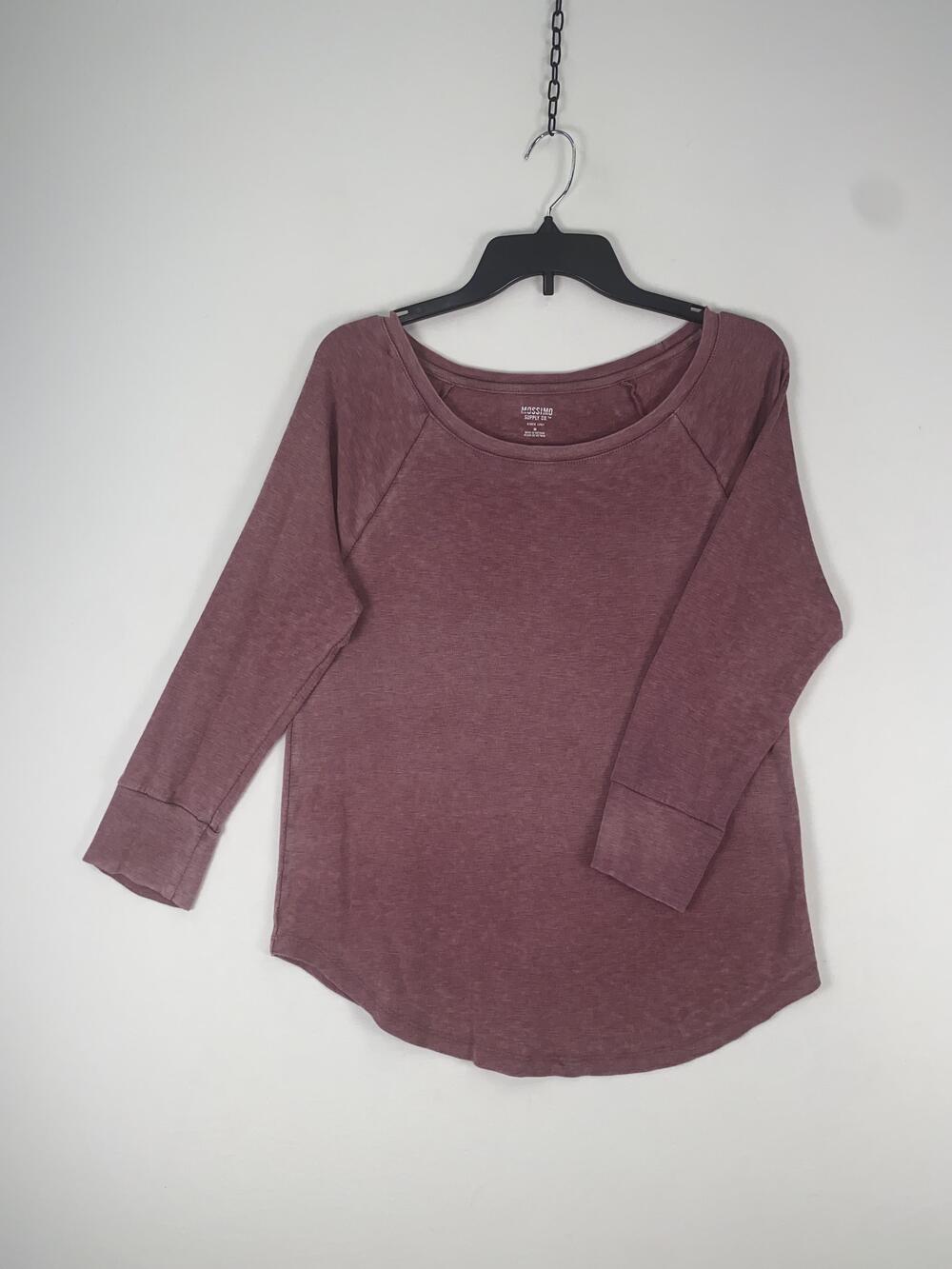Mossimo Supply Co. T-shirt Womens Medium Pink Raglan 3/4 Sleeve Scoop Neck Top